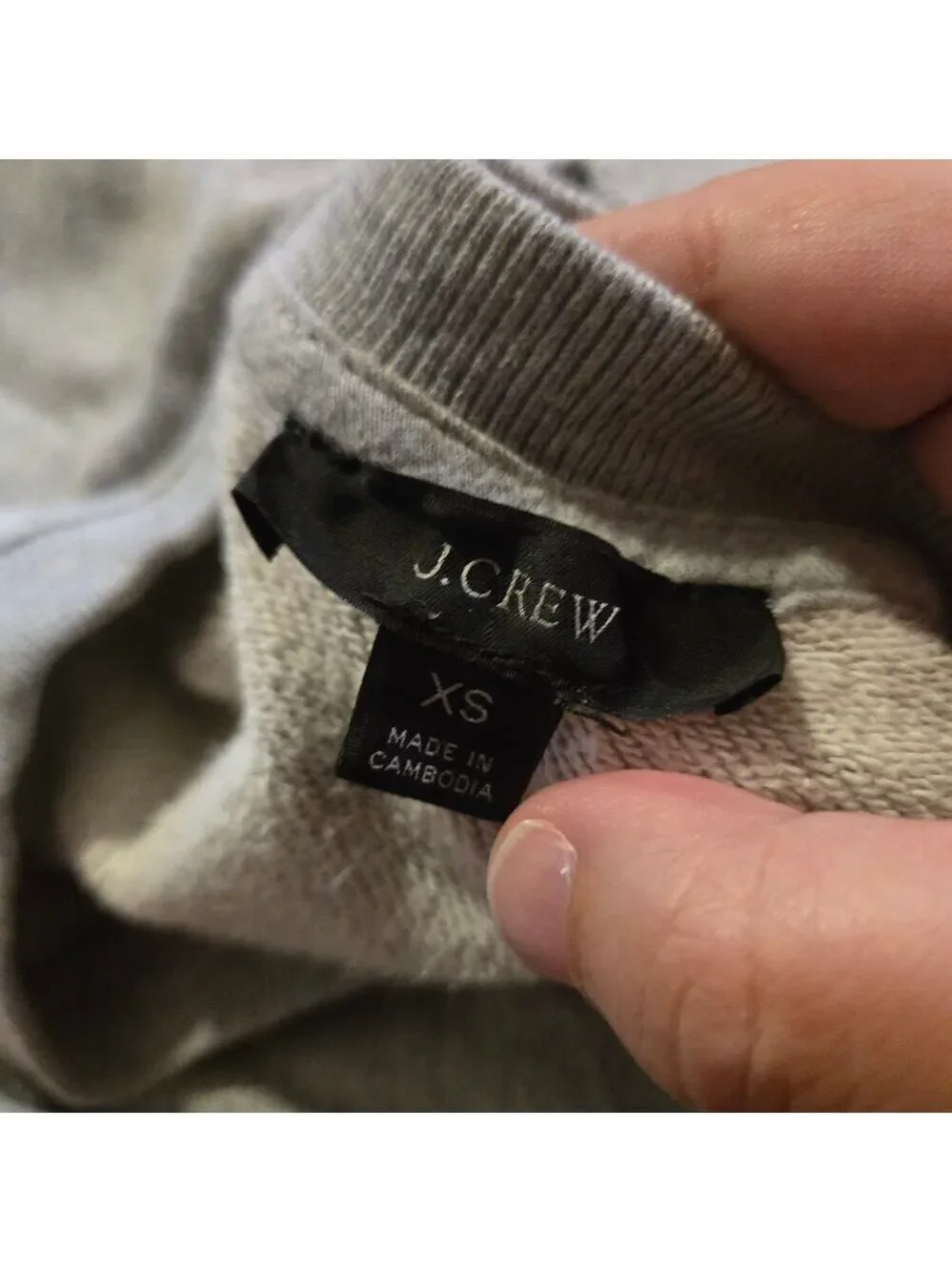 J Crew Heritage Fleece Sweatshirt XS Gray Crewneck Logo